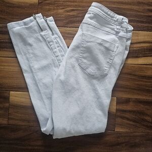 Venus White Women's Jeans with Ankle Zippers 4